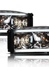 Alpha Owls LMP Series Projector Headlights (Halogen Projector Chrome housing w/ LumenX Light Bar) Dodge Ram 1500 | 2500 | 3500 2006-2008                                     - 8708156 - Image 2