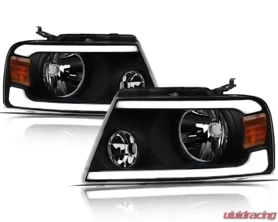 Alpha Owls LM Series Headlights (Crystal Headlights Black housing w/ LumenX Light Bar) Ford F-150 | Lincoln Mark-LT 2004-2008 - 8708880
