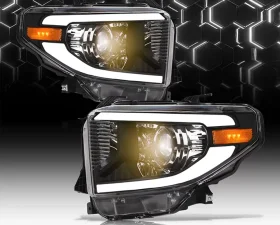 Alpha Owls LMP Series Headlights (Halogen Projector Black housing w/ LumenX Light Bar) Toyota Tundra 2014-2021