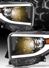 Alpha Owls LMP Series Headlights (Halogen Projector Black housing w/ LumenX Light Bar) Toyota Tundra 2014-2021                                     - 8709382 - Image 4