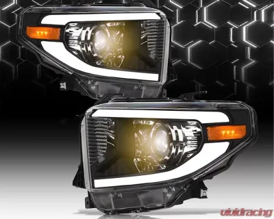 Alpha Owls LMP Series Headlights (Halogen Projector Black housing w/ LumenX Light Bar) Toyota Tundra 2014-2021 - 8709382