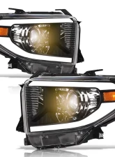 Alpha Owls LMP Series Headlights (Halogen Projector Black housing w/ LumenX Light Bar) Toyota Tundra 2014-2021                                     - 8709382 - Image 2