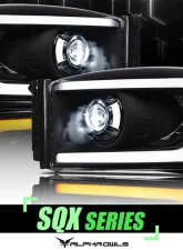 Alpha Owls SQX Series LED Projector Headlights (LED Projector Black housing w/ Sequential Signal/LumenX Light Bar) Dodge Ram | 2500 | 3500 2006-2008                                     - 8709405 - Image 4
