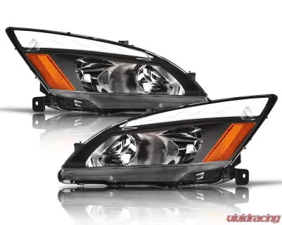 Alpha Owls LM Series Headlights (Crystal Headlights Black housing w/ LumenX Light Bar) Honda Accord 2003-2007 - 8709429