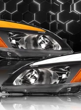 Alpha Owls SQ Series Headlights (Crystal Headlights Black housing w/ Sequential Signal/LumenX Light Bar) Honda Accord 2003-2007                                     - 8709436 - Image 4