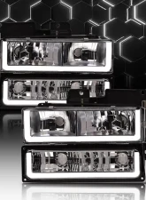 Alpha Owls LM Series Headlights (Crystal Headlights Chrome housing w/ LumenX Light Bar) Chevrolet | GMC 1994-1999                                     - 8709443 - Image 4
