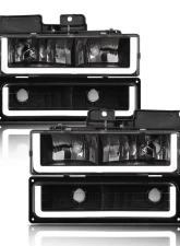 Alpha Owls LM Series Headlights (Crystal Headlights Black housing w/ LumenX Light Bar) Chevrolet | GMC 1994-1999                                     - 8709450 - Image 2