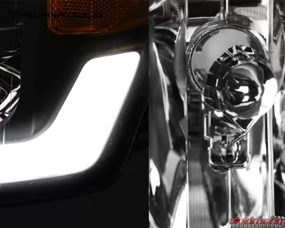 Alpha Owls LM Series Headlights (Crystal Headlights Black housing w/ LumenX Light Bar) Chevrolet | GMC 1994-1999 - 8709450