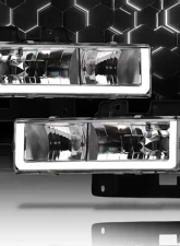 Alpha Owls LM Series Headlights (Crystal Headlights Chrome housing w/ LumenX Light Bar) Chevrolet | GMC 1988-1999                                     - 8709467 - Image 4