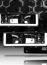 Alpha Owls LM Series Headlights (Crystal Headlights Black housing w/ LumenX Light Bar) Chevrolet | GMC 1988-1999                                     - 8709474 - Image 4