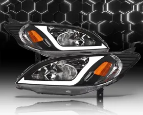 Alpha Owls LM Series Headlights (Crystal Headlights Black housing w/ LumenX Light Bar) Honda Civic 2004-2005