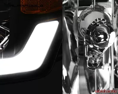 Alpha Owls LM Series Headlights (Crystal Headlights Black housing w/ LumenX Light Bar) Honda Civic 2004-2005 - 8709481