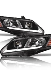 Alpha Owls LM Series Headlights (Crystal Headlights Black housing w/ LumenX Light Bar) Honda Civic 4DR 2006-2011                                     - 8709498 - Image 2