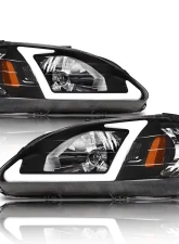 Alpha Owls LM Series Headlights (Crystal Headlights Black housing w/ LumenX Light Bar) Honda Civic 1999-2000                                     - 8709511 - Image 2