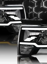 Alpha Owls SQ Series Headlights (Crystal Headlights Black housing w/ Sequential Signal/LumenX Light Bar) Ford F-150 2009-2014                                     - 8709535 - Image 4