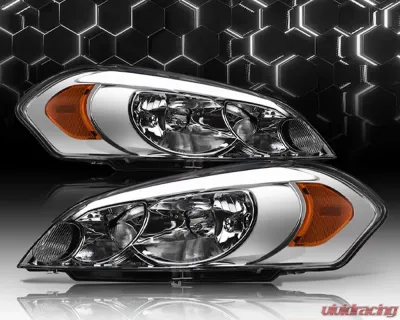 Alpha Owls LM Series Headlights (Crystal Headlights Chrome housing w/ LumenX Light Bar) Chevrolet Impala | Impala Limited | Monte Carlo 2006-2016 - 8709542