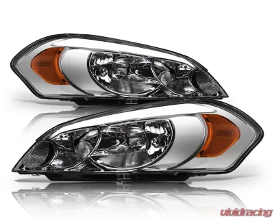Alpha Owls LM Series Headlights (Crystal Headlights Chrome housing w/ LumenX Light Bar) Chevrolet Impala | Impala Limited | Monte Carlo 2006-2016 - 8709542
