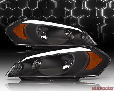 Alpha Owls LM Series Headlights (Crystal Headlights Black housing w/ LumenX Light Bar) Chevrolet Impala | Impala Limited | Monte Carlo 2006-2016 - 8709559