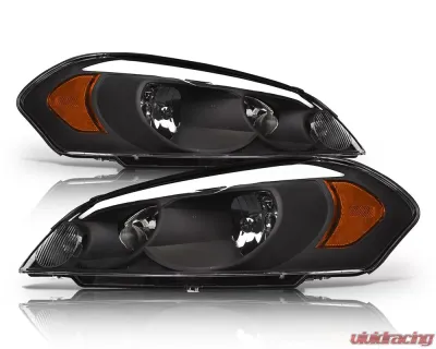 Alpha Owls LM Series Headlights (Crystal Headlights Black housing w/ LumenX Light Bar) Chevrolet Impala | Impala Limited | Monte Carlo 2006-2016 - 8709559