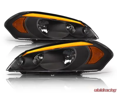 Alpha Owls SQ Series Headlights (Crystal Headlights Black housing w/ Sequential Signal/LumenX Light Bar) Chevrolet Impala | Impala Limited | Monte Carlo 2006-2016 - 8709573