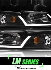 Alpha Owls LM Series Headlights (Crystal Headlights Black housing w/ LumenX Light Bar) Ford Mustang 1999-2004                                     - 8709597 - Image 4