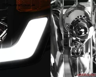 Alpha Owls LM Series Headlights (Crystal Headlights Black housing w/ LumenX Light Bar) Ford Mustang 1999-2004 - 8709597