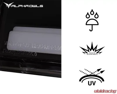 Alpha Owls LM Series Headlights (Crystal Headlights Black housing w/ LumenX Light Bar) Ford Mustang 1999-2004 - 8709597