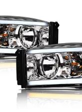 Alpha Owls SQ Series Headlights (Crystal Headlights Chrome housing w/ Sequential Signal/LumenX Light Bar) Dodge Ram | 2500 | 3500 2006-2009                                     - 8709603 - Image 2