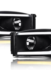 Alpha Owls SQ Series Headlights (Crystal Headlights Black housing w/ Sequential Signal/LumenX Light Bar) Dodge Ram | 2500 | 3500 2006-2009                                     - 8709610 - Image 2