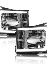 Alpha Owls LM Series Headlights (Crystal Headlights Chrome housing w/ LumenX Light Bar) GMC Sierra 2007-2013                                     - 8709627 - Image 2