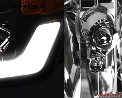 Alpha Owls LM Series Headlights (Crystal Headlights Chrome housing w/ LumenX Light Bar) GMC Sierra 2007-2013 - 8709627