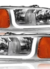 Alpha Owls LM Series Headlights (Crystal Headlights Chrome housing w/ LumenX Light Bar) GMC Sierra | Yukon 1999-2006                                     - 8709641 - Image 2