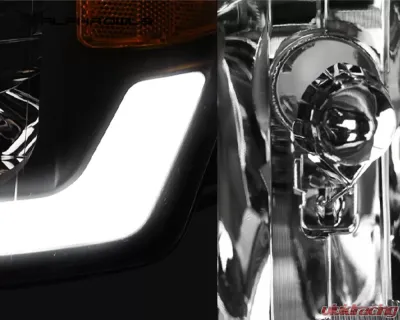 Alpha Owls LM Series Headlights (Crystal Headlights Chrome housing w/ LumenX Light Bar) GMC Sierra | Yukon 1999-2006 - 8709641