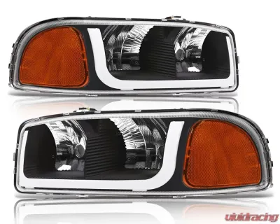 Alpha Owls LM Series Headlights (Crystal Headlights Black housing w/ LumenX Light Bar) GMC Sierra | Yukon 1999-2006 - 8709658