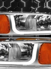 Alpha Owls SQ Series Headlights (Crystal Headlights Chrome housing w/ Sequential Signal/LumenX Light Bar) GMC Sierra | Yukon 1999-2006                                     - 8709665 - Image 4