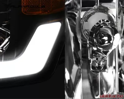 Alpha Owls SQ Series Headlights (Crystal Headlights Chrome housing w/ Sequential Signal/LumenX Light Bar) GMC Sierra | Yukon 1999-2006 - 8709665