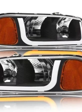 Alpha Owls SQ Series Headlights (Crystal Headlights Black housing w/ Sequential Signal/LumenX Light Bar) GMC Sierra | Yukon 1999-2006                                     - 8709672 - Image 2