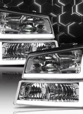 Alpha Owls LM Series Headlights (Crystal Headlights Chrome housing w/ LumenX Light Bar) Chevrolet Silverado 1500 | 2500 | 3500 2003-2007                                     - 8709689 - Image 4