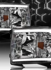 Alpha Owls LM Series Headlights (Crystal Headlights Chrome housing w/ LumenX Light Bar) Chevrolet Silverado 1500 | 2500 | 3500 2007-2014                                     - 8709702 - Image 4