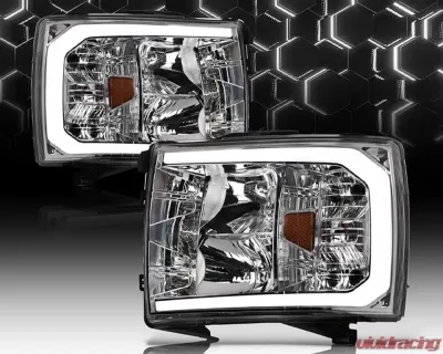 Alpha Owls LM Series Headlights (Crystal Headlights Chrome housing w/ LumenX Light Bar) Chevrolet Silverado 1500 | 2500 | 3500 2007-2014 - 8709702