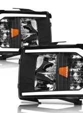 Alpha Owls LM Series Headlights (Crystal Headlights Black housing w/ LumenX Light Bar) Chevrolet Silverado 1500 | 2500 | 3500 2007-2014                                     - 8709719 - Image 2