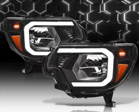 Alpha Owls LM Series Headlights (Crystal Headlights Black housing w/ LumenX Light Bar) Toyota Tacoma 2012-2015