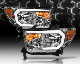 Alpha Owls LM Series Headlights (Crystal Headlights Chrome housing w/ LumenX Light Bar) Toyota Tundra | Sequoia 2007-2015