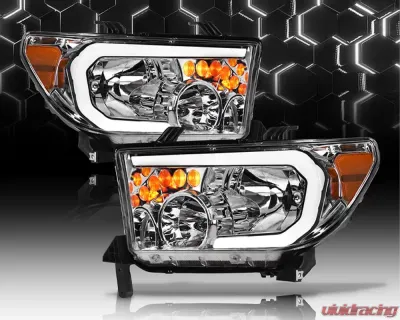 Alpha Owls LM Series Headlights (Crystal Headlights Chrome housing w/ LumenX Light Bar) Toyota Tundra | Sequoia 2007-2015 - 8709733