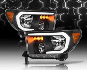 Alpha Owls LM Series Headlights (Crystal Headlights Black housing w/ LumenX Light Bar) Toyota Tundra | Sequoia 2007-2015