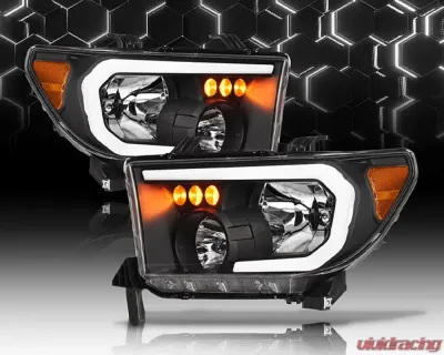 Alpha Owls LM Series Headlights (Crystal Headlights Black housing w/ LumenX Light Bar) Toyota Tundra | Sequoia 2007-2015 - 8709740