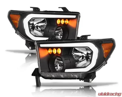 Alpha Owls LM Series Headlights (Crystal Headlights Black housing w/ LumenX Light Bar) Toyota Tundra | Sequoia 2007-2015 - 8709740