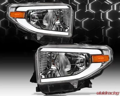 Alpha Owls LM Series Headlights (Crystal Headlights Chrome housing w/ LumenX Light Bar) Toyota Tundra 2014-2021 - 8709757