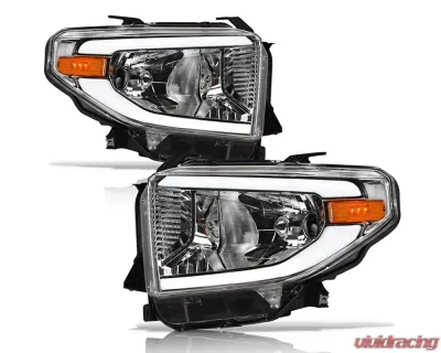 Alpha Owls LM Series Headlights (Crystal Headlights Chrome housing w/ LumenX Light Bar) Toyota Tundra 2014-2021 - 8709757