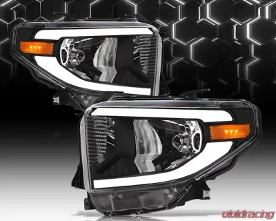 Alpha Owls LM Series Headlights (Crystal Headlights Black housing w/ LumenX Light Bar) Toyota Tundra 2014-2021 - 8709764
